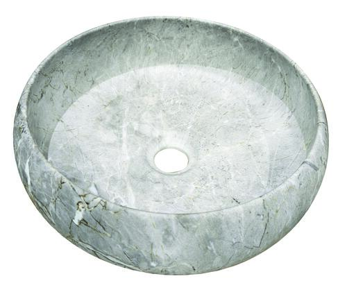 Vasque ronde à poser SORA en céramique Ø36 x h.12 cm - Marbre gris